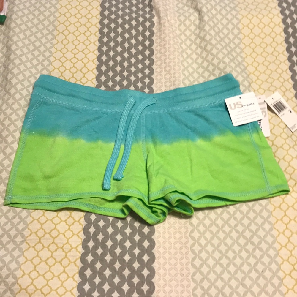 Blue and green shorts